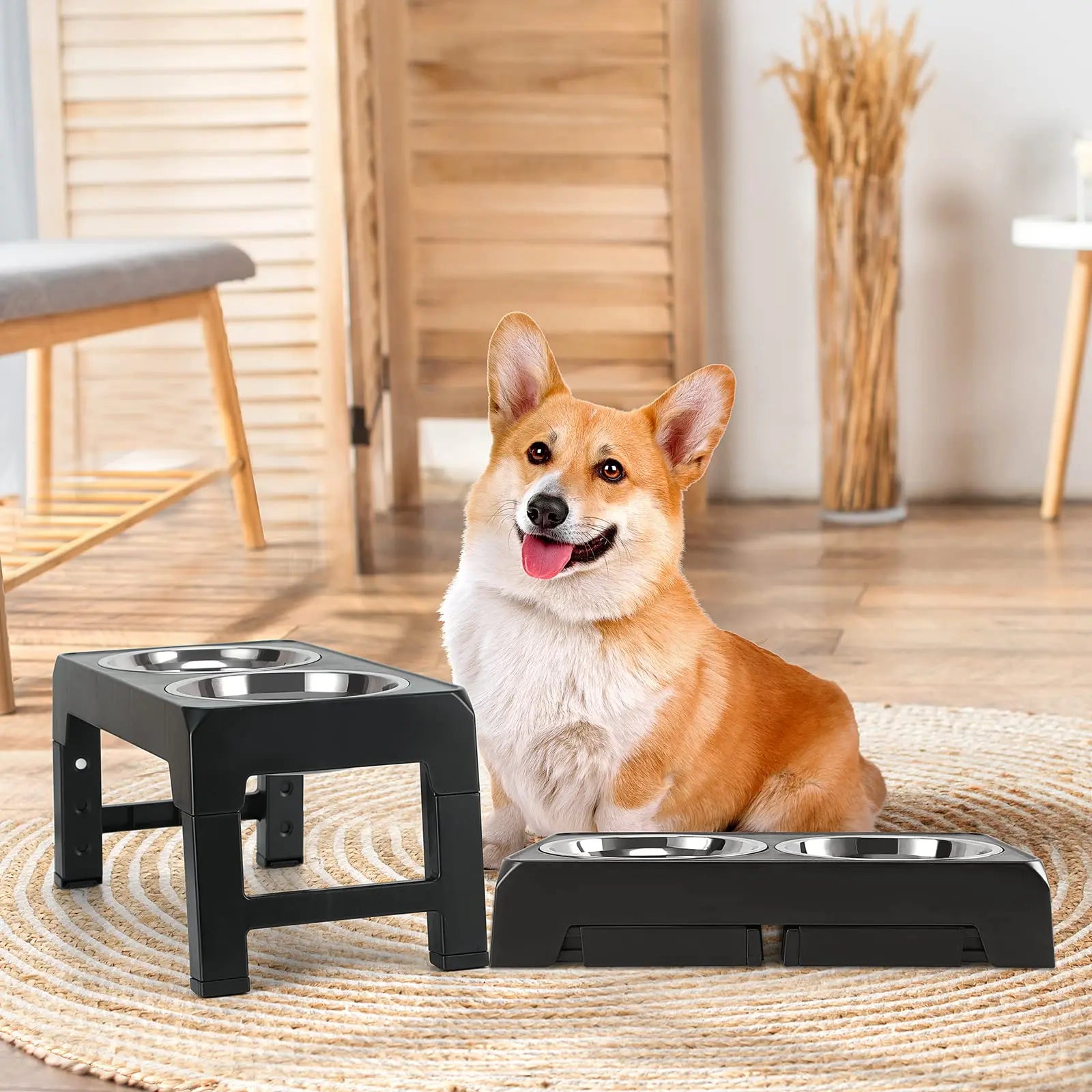 Adjustable Elevated Dog Feeder Bowl - Goofballs | Your Pet's Favorite Store